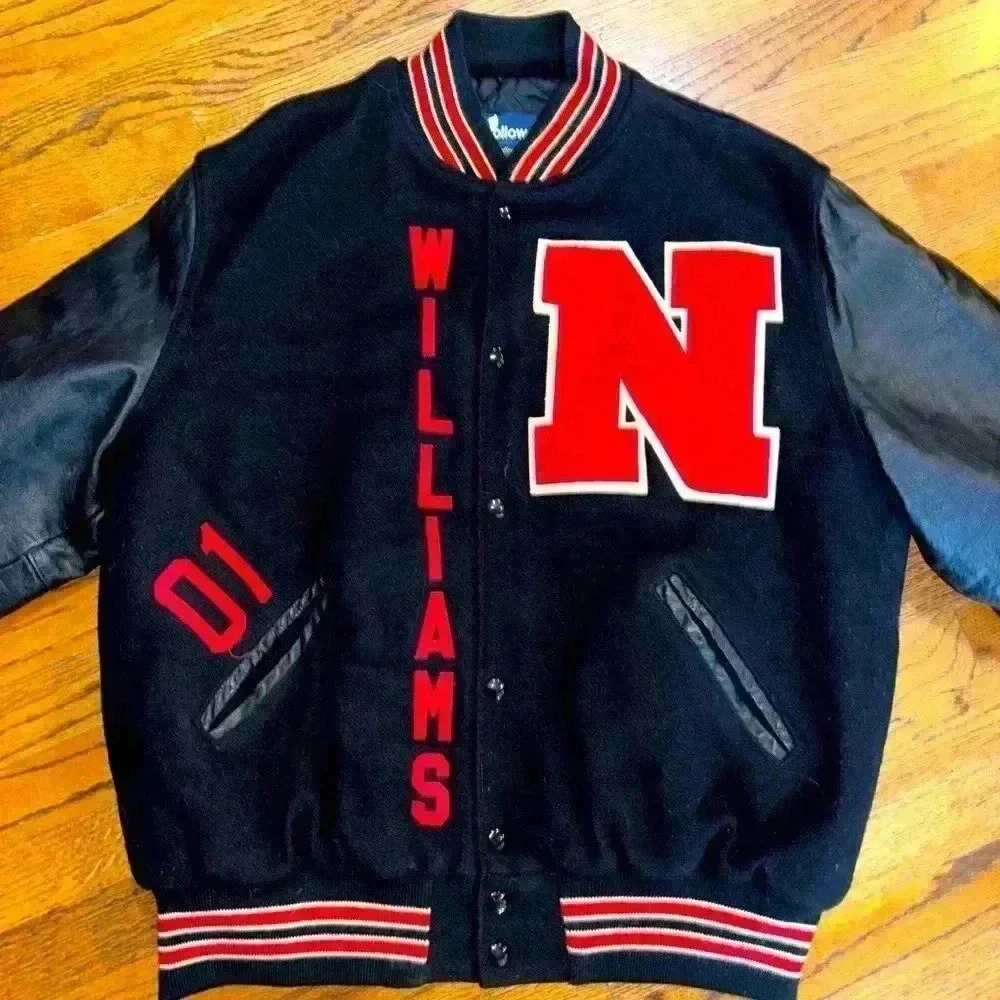 Vintage red and black varsity jacket  90s